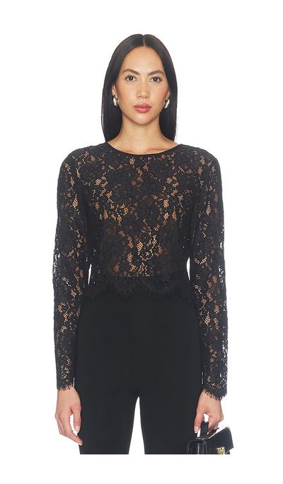 Good American Good American The Scalloped Lace Top