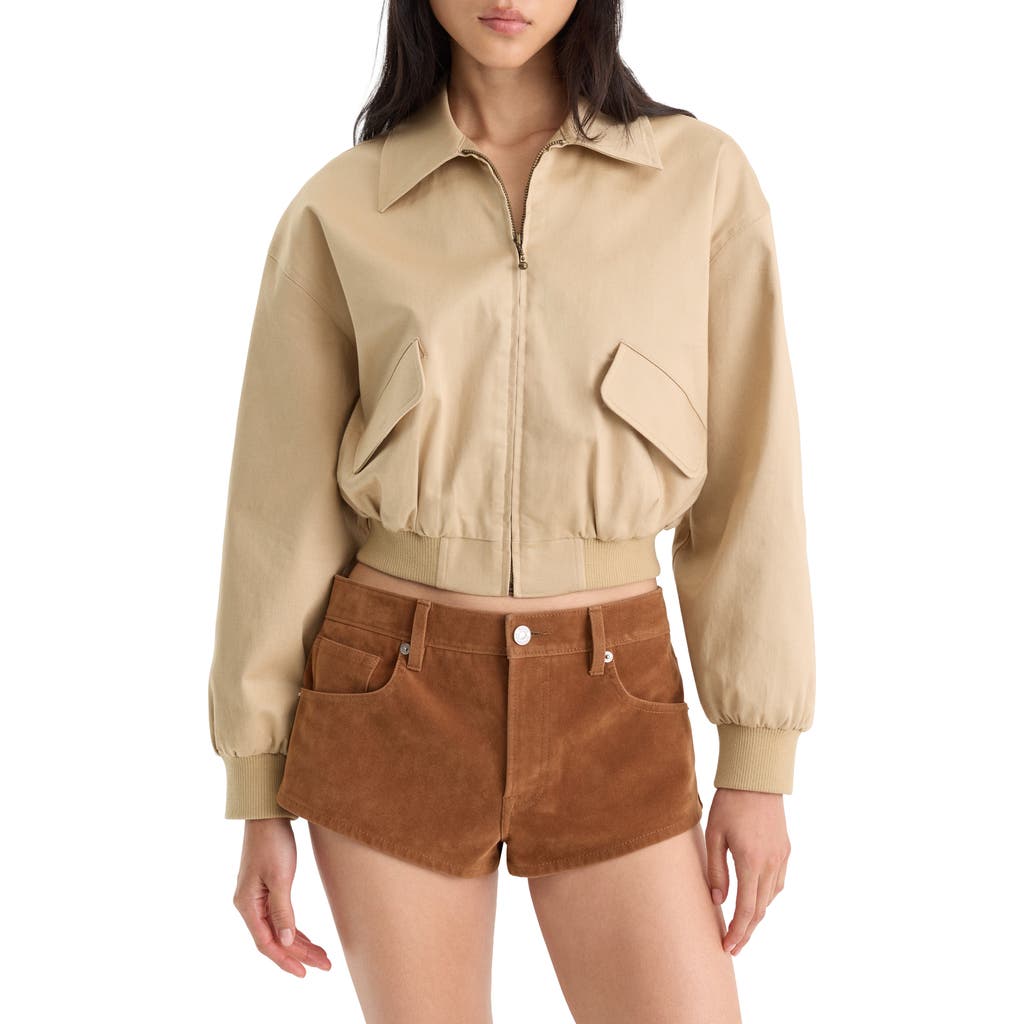 Good American Good American The Twill Cropped Bomber Jacket