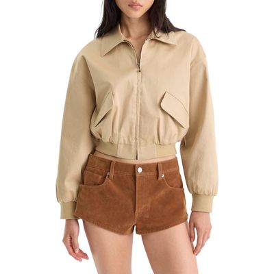 Good American Good American The Twill Cropped Bomber Jacket