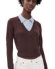 Good American Good American The Two In One Sweater Mocha With Sky - 1