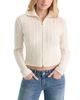 Good American Good American The Wool Cashmere Cable Zip Up Sweater - 1