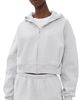 Good American Good American The Zip Up Sweatshirt Heather Grey - 1