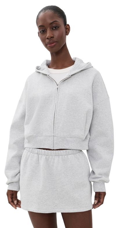Good American Good American The Zip Up Sweatshirt Heather Grey