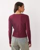 Good American Good American v-neck button down ribbed cardigan in burgundy-Red - 4