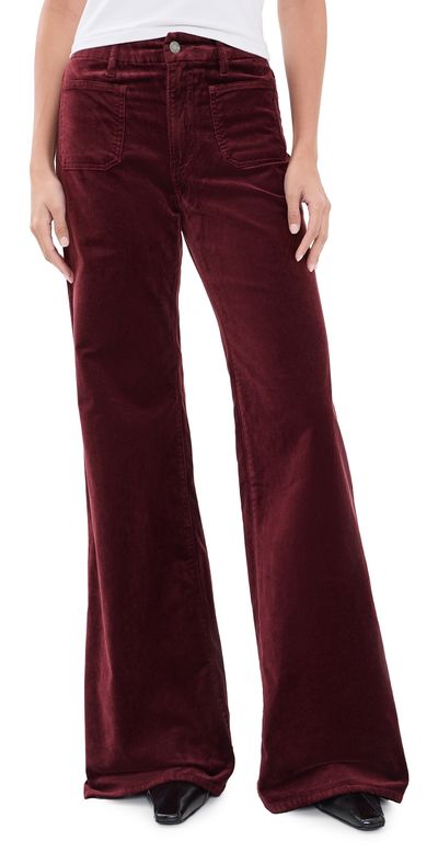 Good American Good American Velvet Good Waist Palazzo Jeans Berry Noir