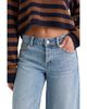 Good American Good American Vintage Mid Rise Wide Leg Ankle Jeans in Zaney - 5
