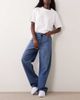 Good American Good American vintage wide leg high rise jeans in mid blue wash - 1