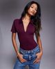 Good American Good American weightless collared bodysuit in fig - 1