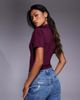 Good American Good American weightless collared bodysuit in fig - 2