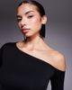Good American Good American weightless sculpted off the shoulder long sleeve top in black - 4