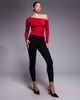 Good American Good American weightless sculpted off the shoulder long sleeve top in red - 3