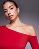 Good American Good American weightless sculpted off the shoulder long sleeve top in red - 4