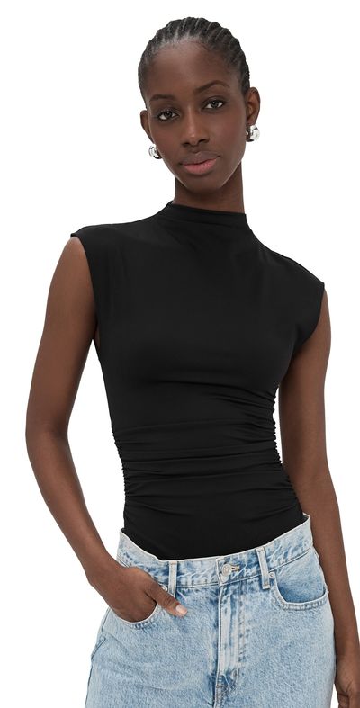 Good American Good American Weightless Sculpting Thong Bodysuit Black001