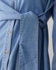 Good American Good American wrap mini shirt dress in light blue wash denim - 4