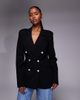 Good American Good American x ASOS ponte double breasted blazer in black - 1