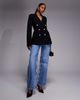 Good American Good American x ASOS ponte double breasted blazer in black - 2