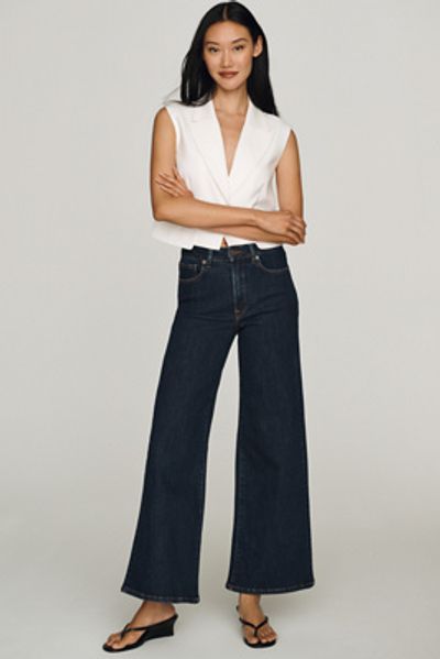 Good American Good Waist Palazzo Ankle Jeans