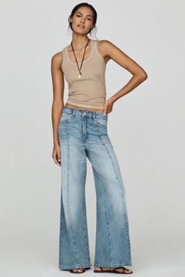 Good American Good Waist Palazzo High-Rise Ankle Jeans