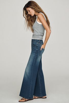 Good American Good Waist Petite High-Rise Palazzo Jeans
