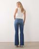 Good American Petite Good American Petite frayed hem flared jeans in mid blue wash - 2