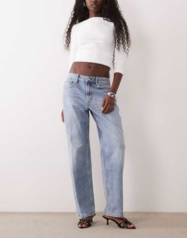 Good American Petite Good American Petite good 90's high waist straight leg jeans in light blue wash