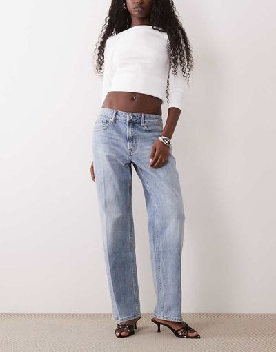 Good American Petite Good American Petite good 90's high waist straight leg jeans in light blue wash