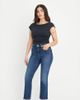 Good American Petite Good American Petite soft tech good straight leg jeans in mid blue wash - 1