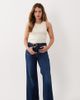 Good American Petite Good American Petite soft tech good waist palazzo jeans in dark blue wash-Navy - 1