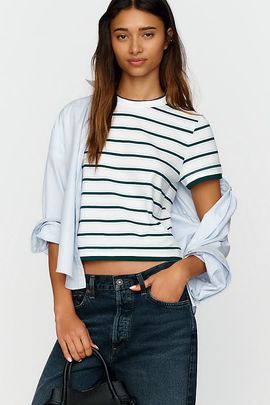 Good American The Layered 100% Cotton Tee