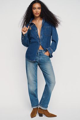 Good American Vintage High-Rise Straight-Leg Jeans