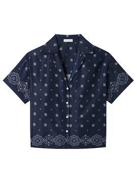 Good American Women's Camp Bandana Print Shirt