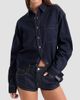 Good American Women's Cotton Denim Drop-Shoulder Shirt - 4