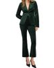 Good American Women's Good Stretch-Velvet High-Rise Kick-Flare Pants - 2