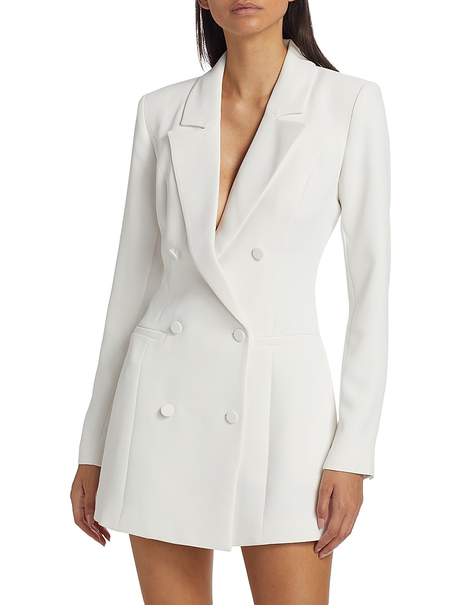 good american blazer mini dress Good American Suiting Exec Mini Dress in Ivory001 Shop Modest Fashion