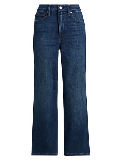 Good American Women's Soft Tech Good Waist Palazzo Crop Jeans