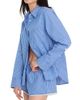 Good American Women's Striped Poplin Cotton-Blend Shirt - 3