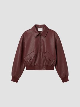 Good American Women's The Better Than Leather Cropped Bomber Jacket