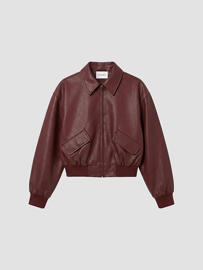 Good American Women's The Better Than Leather Cropped Bomber Jacket