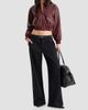 Good American Women's The Better Than Leather Cropped Bomber Jacket - 2