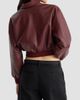 Good American Women's The Better Than Leather Cropped Bomber Jacket - 3