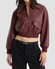 Good American Women's The Better Than Leather Cropped Bomber Jacket - 4