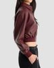 Good American Women's The Better Than Leather Cropped Bomber Jacket - 5