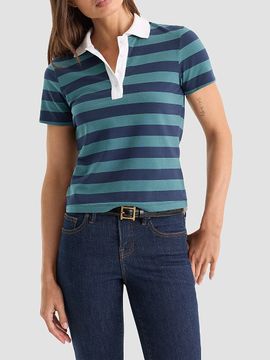 Good American Women's The Easy Striped Polo