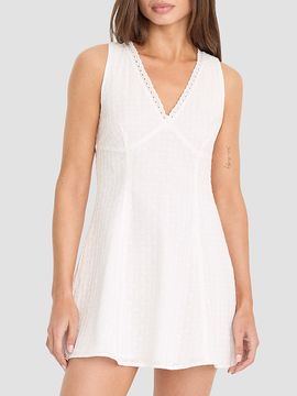 Good American Women's The Eyelet Cotton Mini Dress