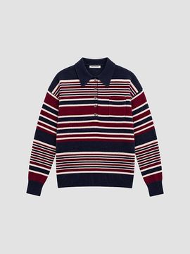 Good American Women's The Oversized Striped Rugby Sweater