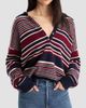 Good American Women's The Oversized Striped Rugby Sweater - 4