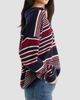 Good American Women's The Oversized Striped Rugby Sweater - 6