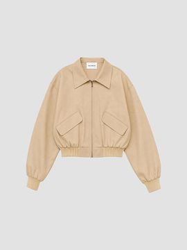 Good American Women's The Twill Cropped Bomber Jacket