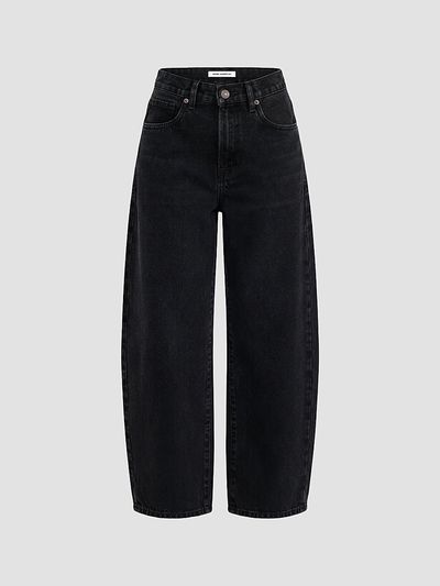Good American Women's Vintage Barrel-Leg Ankle Jeans