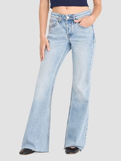 Good American Women's Vintage Low-Rise Relaxed Flare Jeans